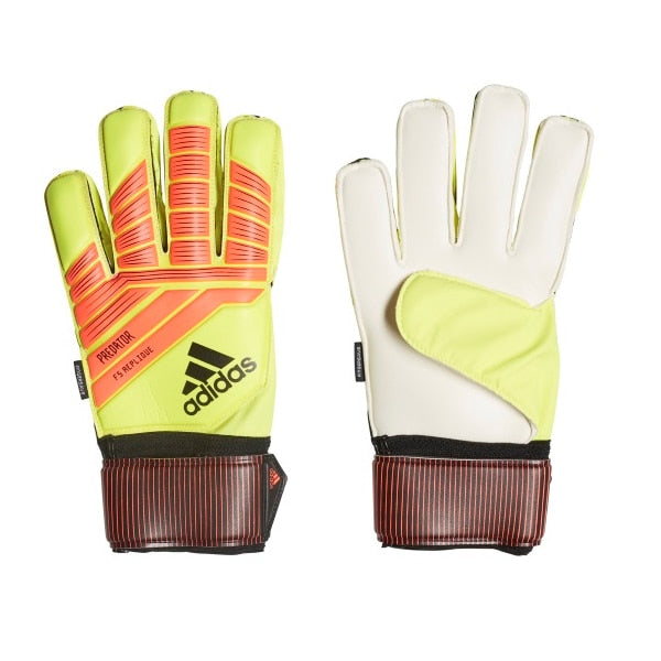 adidas Men's Predator Fingersave Replique Goalkeeper Gloves Solar Yellow/Solar Red/Black