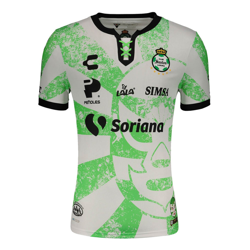 Charly Men's Santos Laguna Jersey Luchador 2021/22 White/Green Front