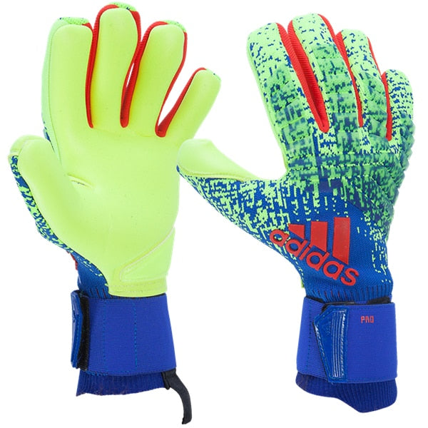 adidas Men's Predator Pro Goalkeeper Gloves Solar Yellow/Bold Blue/Active Red