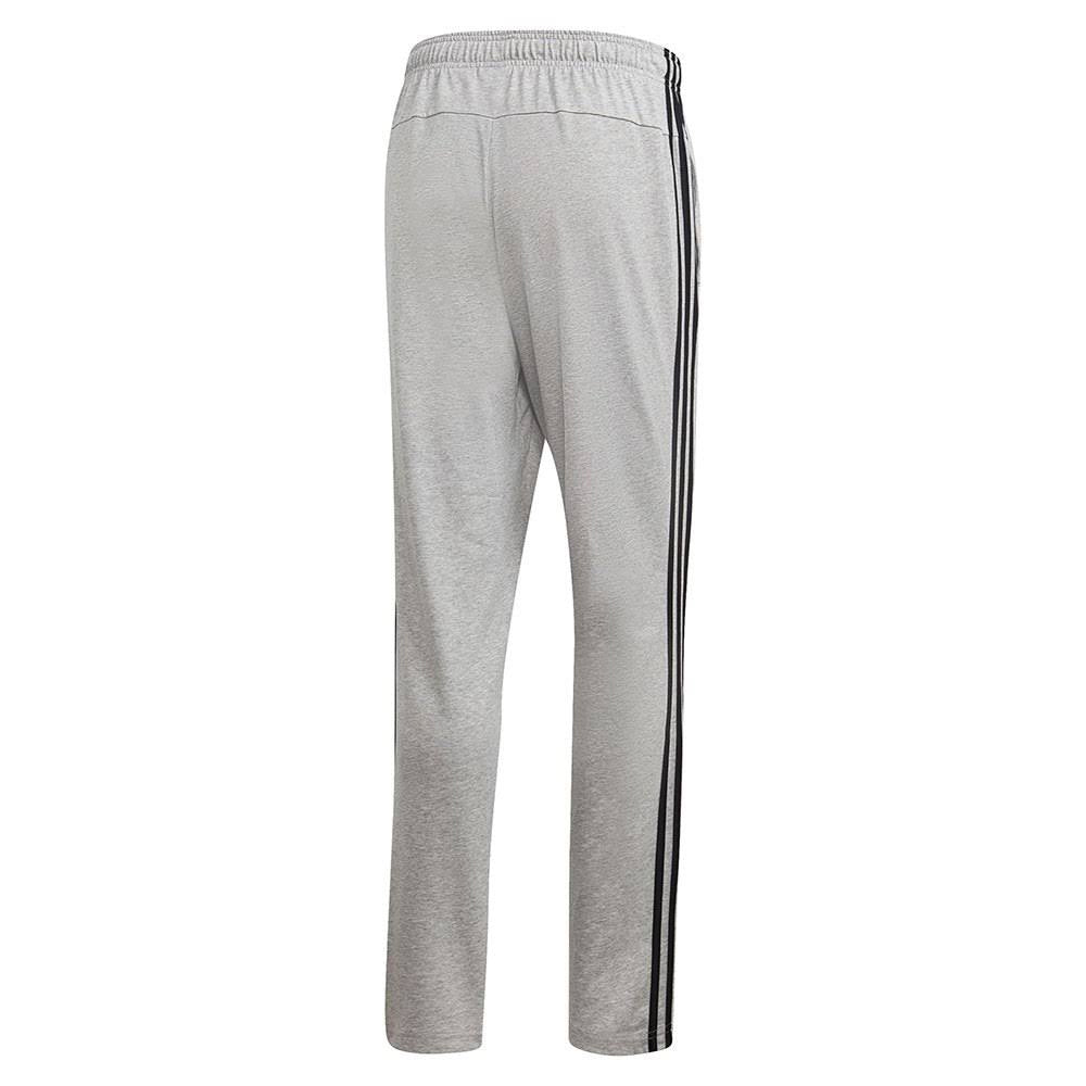 adidas Men's Essentials 3-Stripes Tapered Open Hem Pants Grey Heather/Black