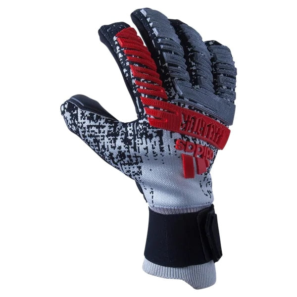 adidas Men's Predator Pro Fingersave Goalkeeper Gloves Silver Metallic/Black/Hi-Res Red