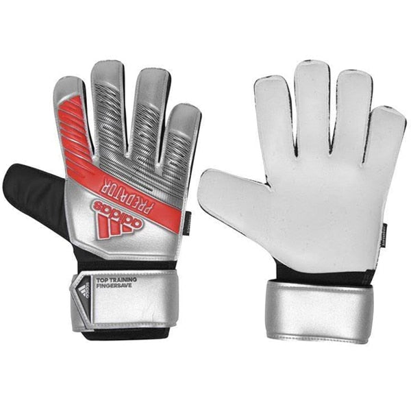 adidas Men's Predator Top Training Fingersave Goalkeeper Gloves Silver Metallic/Red