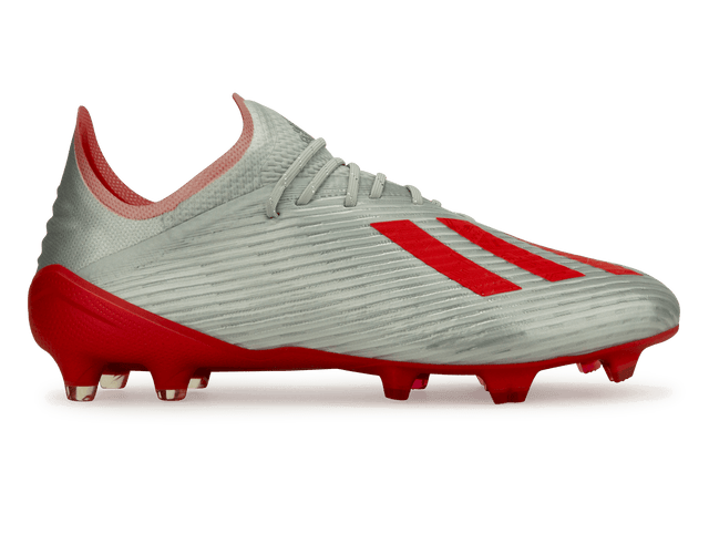 adidas Men's X 19.1 FG Silver Metallic/High-Res Red/Cloud White