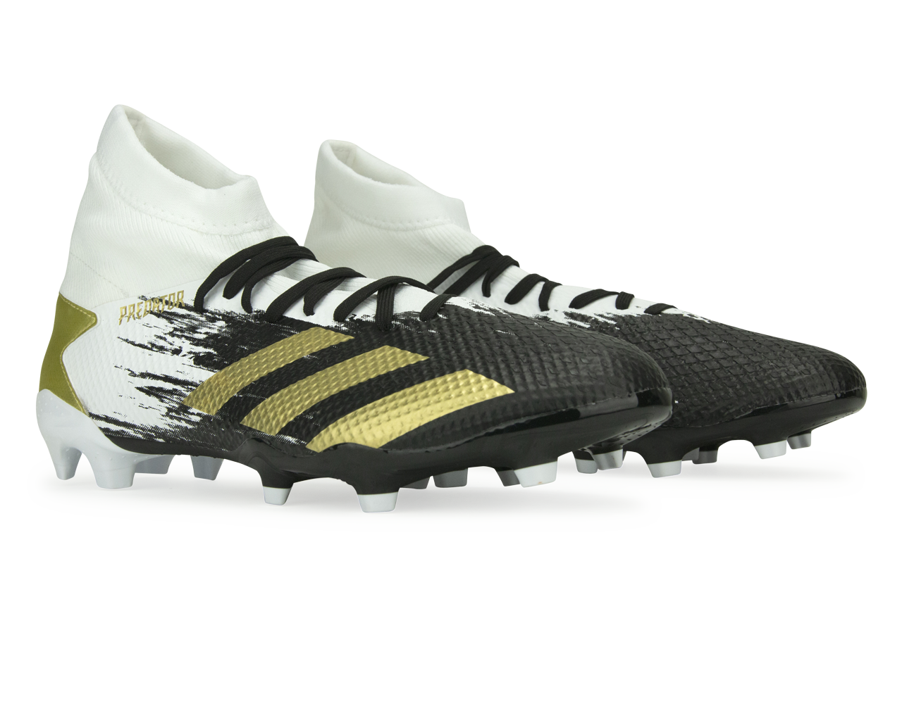adidas Men\'s Predator 20.3 FG Cloud Azteca White/Gold Metallic/Core Black – Soccer
