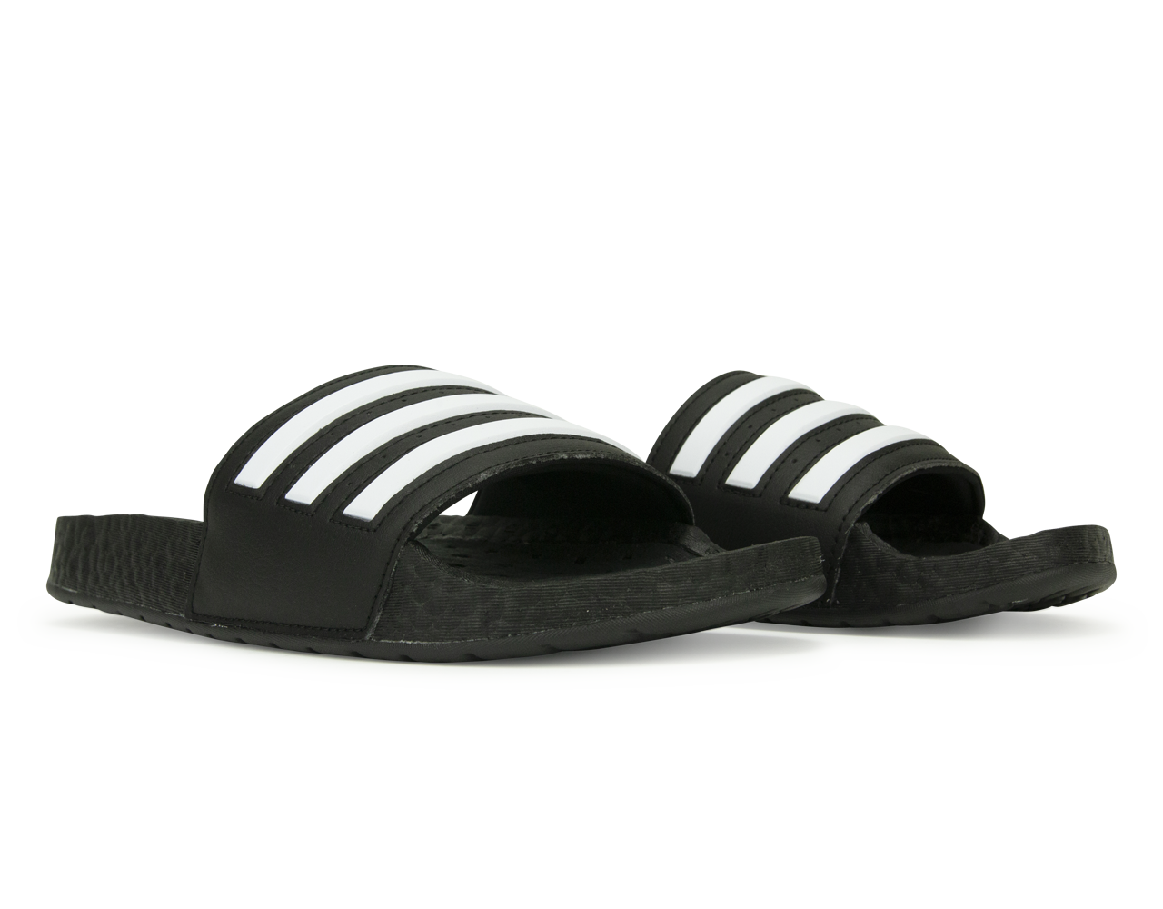 adidas Men's Adilette Boost Sandals Black/White Together