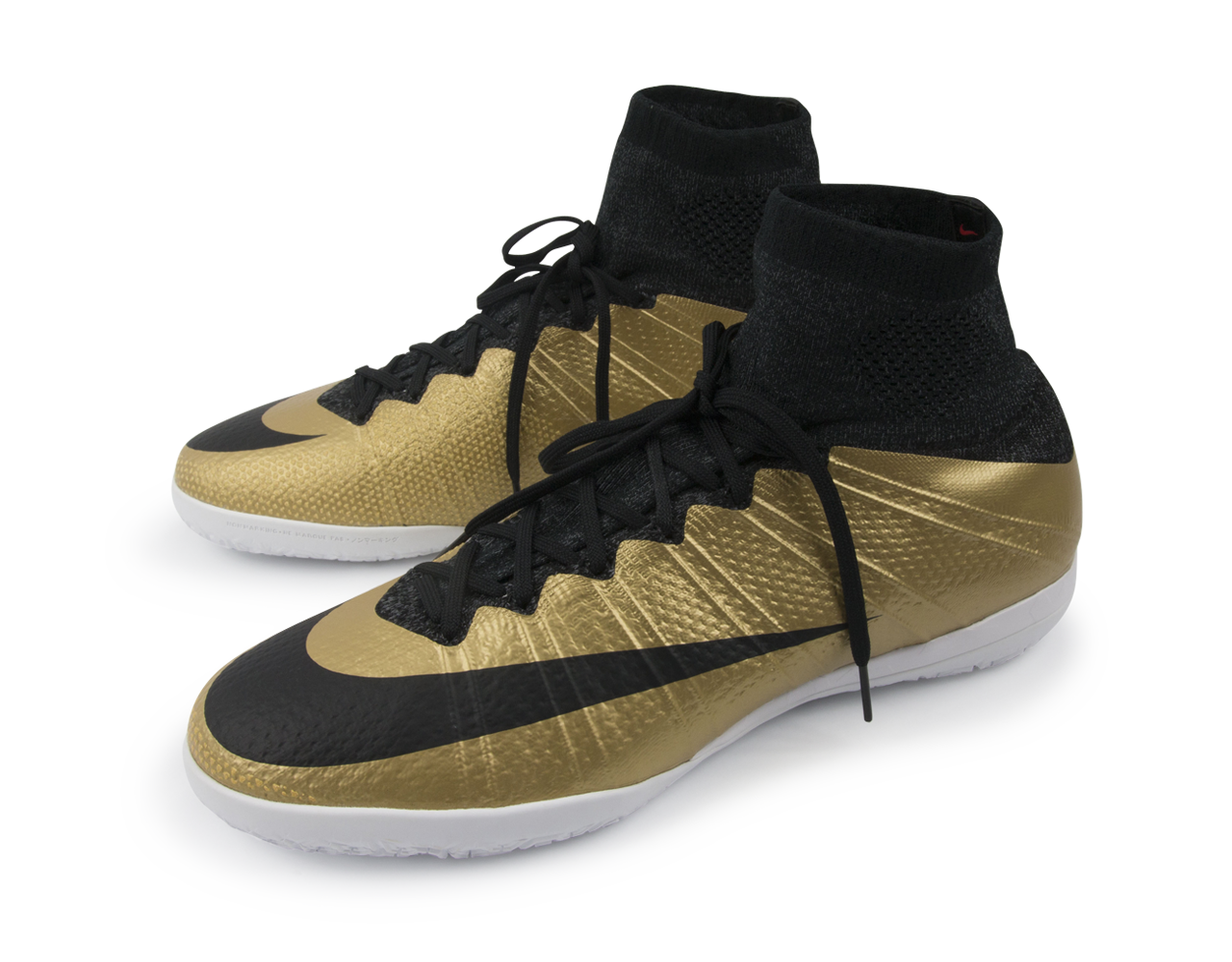 Black and gold indoor soccer shop shoes