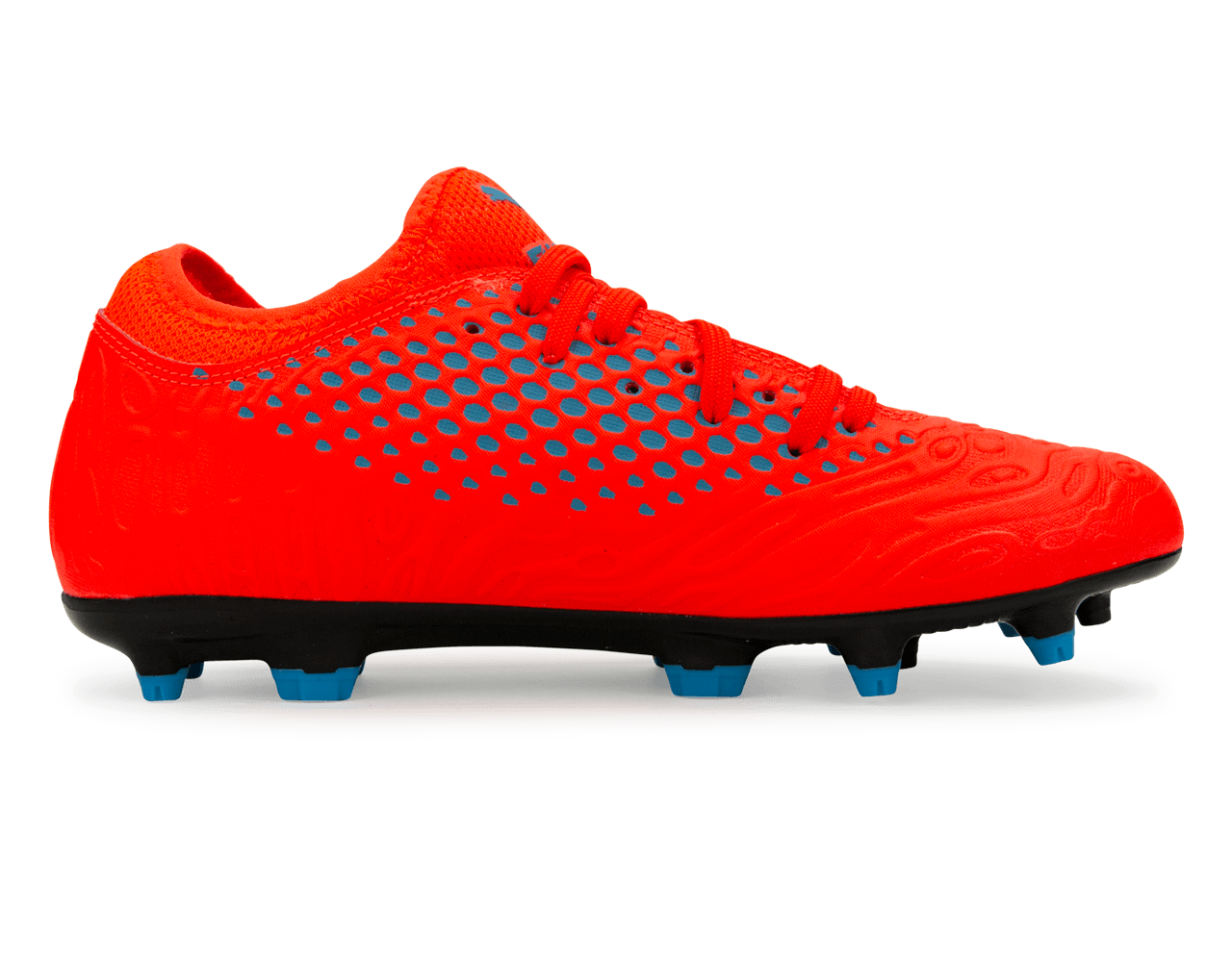 PUMA Kids FUTURE 19.4 NetFit FG AG Red Blast Bleu Azur Azteca Soccer