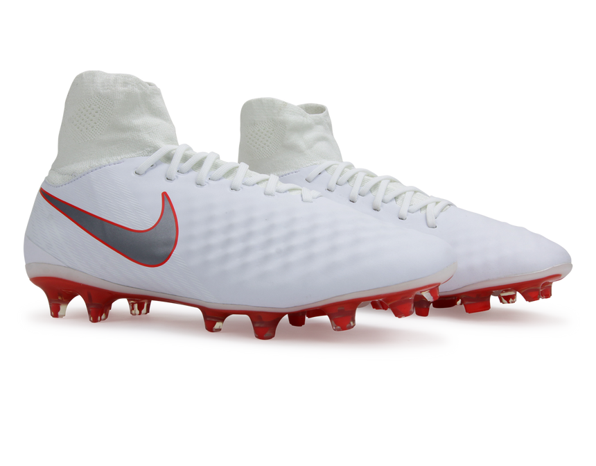 Nike Men's Magista Obra 2 Pro DF FG Dark White/Metallic Cool Grey/Light Crimson