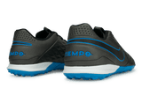 Nike Men's Tiempo Legend 8 Academy Turf Soccer Shoes Black/Blue Hero