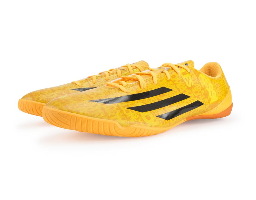 adidas Men's F10 Indoor Soccer Shoes Messi Solar Gold/Black