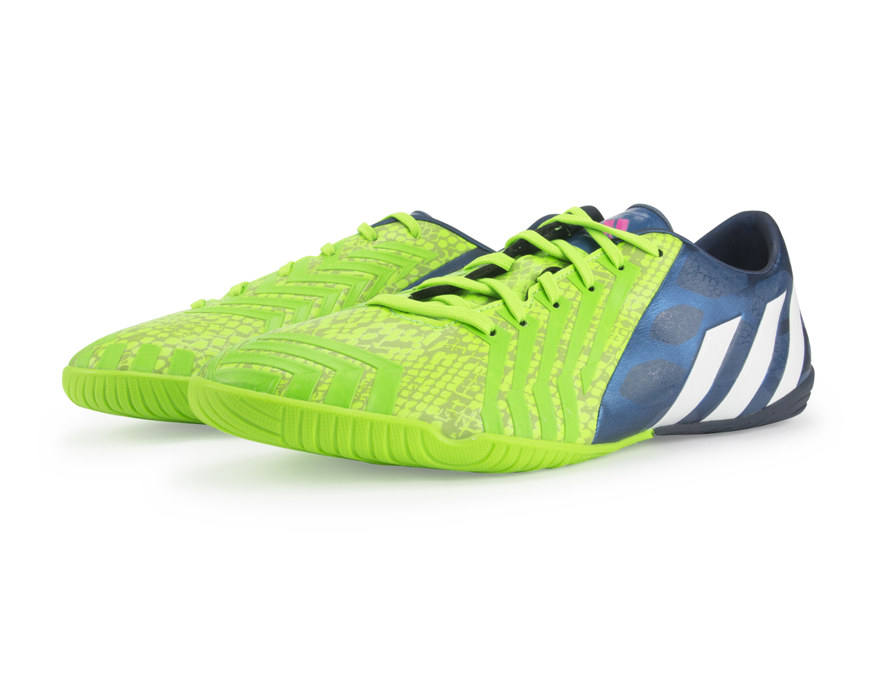 adidas Men's Predator Absolado Instinct Indoor Soccer Shoes Rich Blue/Running White/Neon Green