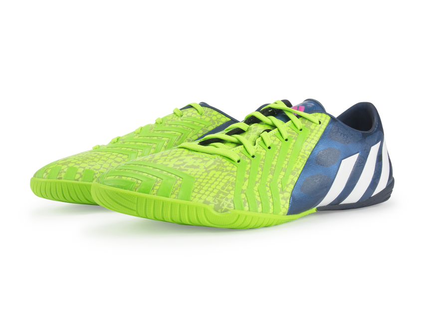 adidas Men's Predator Absolado Instinct Indoor Soccer Shoes Rich Blue/Running White/Neon Green