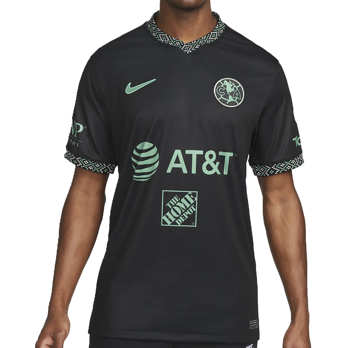 Nike Mens Club America 2022 Third Jersey Black/Teal Front