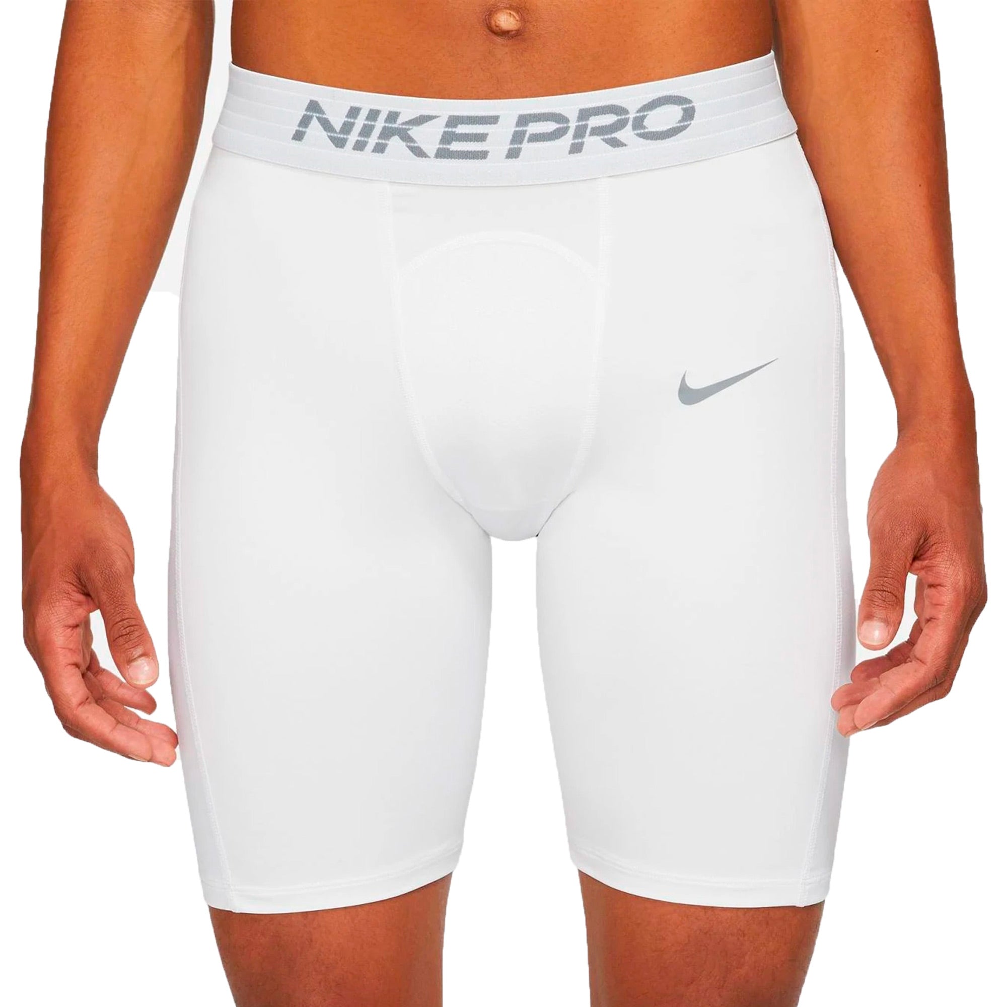 Nike Men's Pro Tight Shorts White/Grey – Azteca Soccer