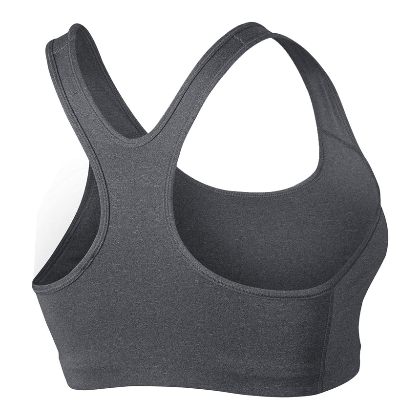 Nike Womens Classic Swoosh Sports Bra Carbon Heather/Black Back