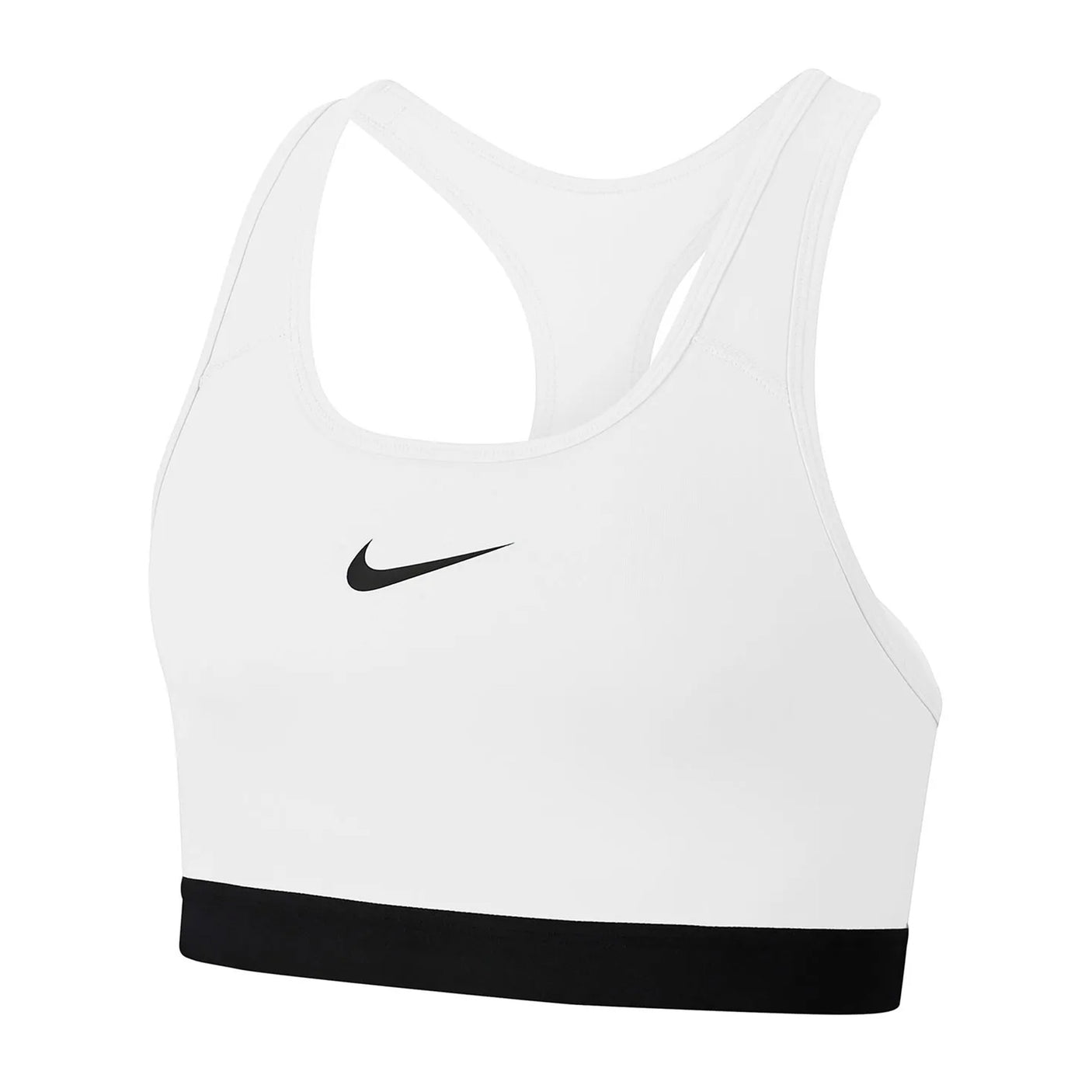 Nike Womens Classic Swoosh Sports Bra White/Black Front
