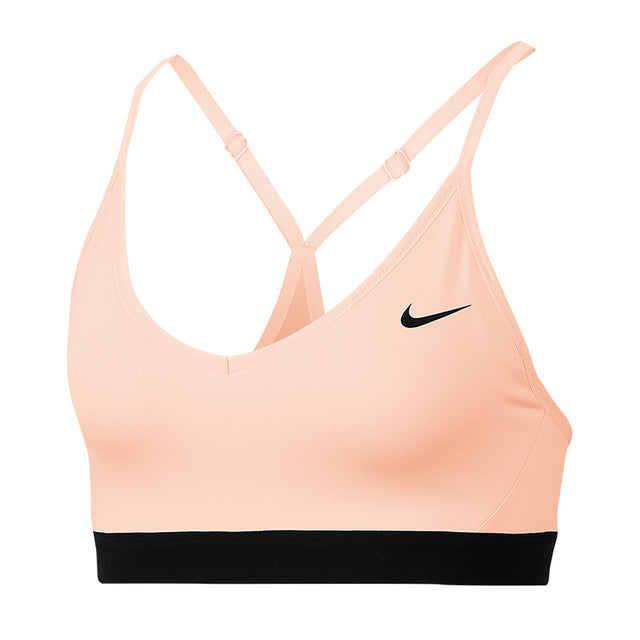 Nike Womens Indy Dri-FIT VNeck Sports Bra Pink/Black Front
