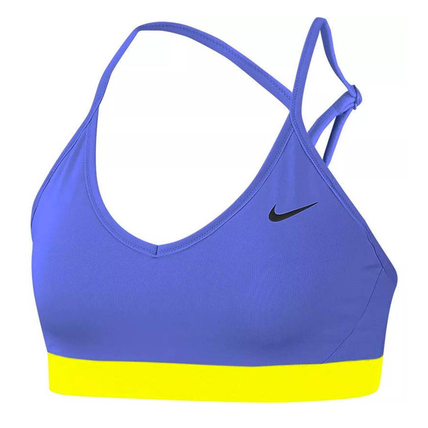 Nike Training Indy Dri-Fit v-neck light support sports bra in yellow