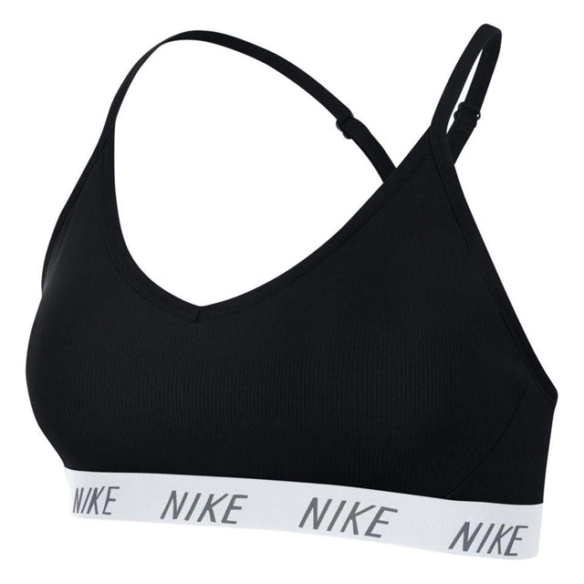 Nike Womens Indy DriFIT VNeck Sports Bra Black/White Front