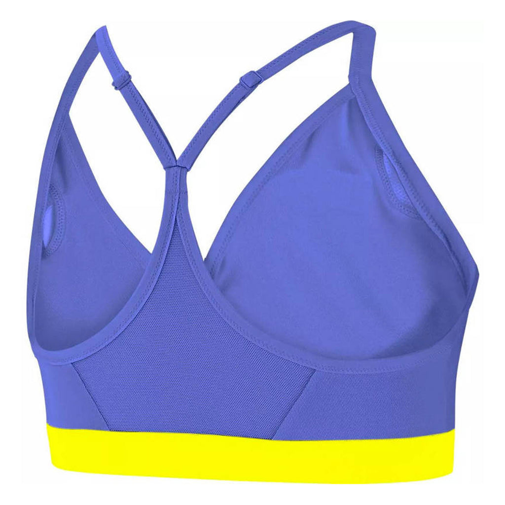 Nike Womens Indy DriFIT VNeck Sports Bra Sapphire/Yellow Back