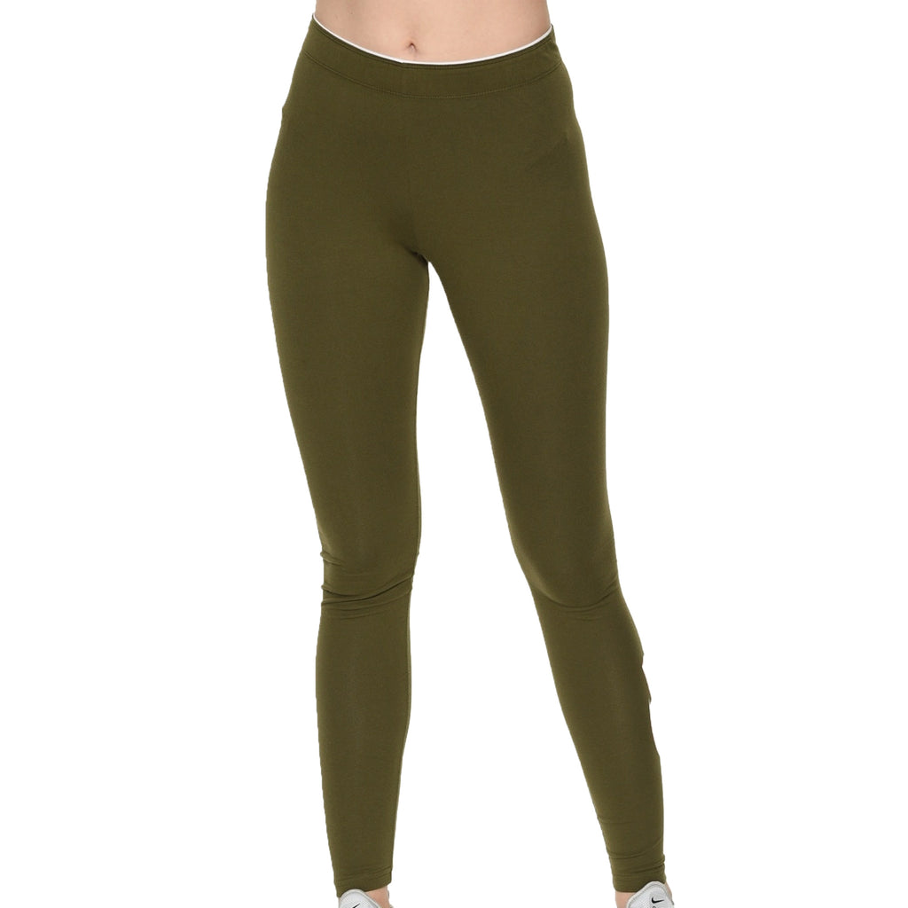 Nike Womens LegASee High Waist Tights Olive Canvas Front