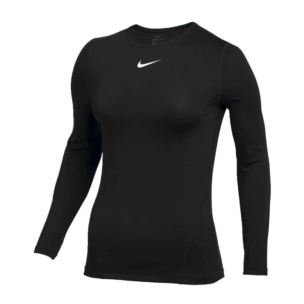 Nike Womens Pro All Over Mesh Training Long Sleeve Top Black Front