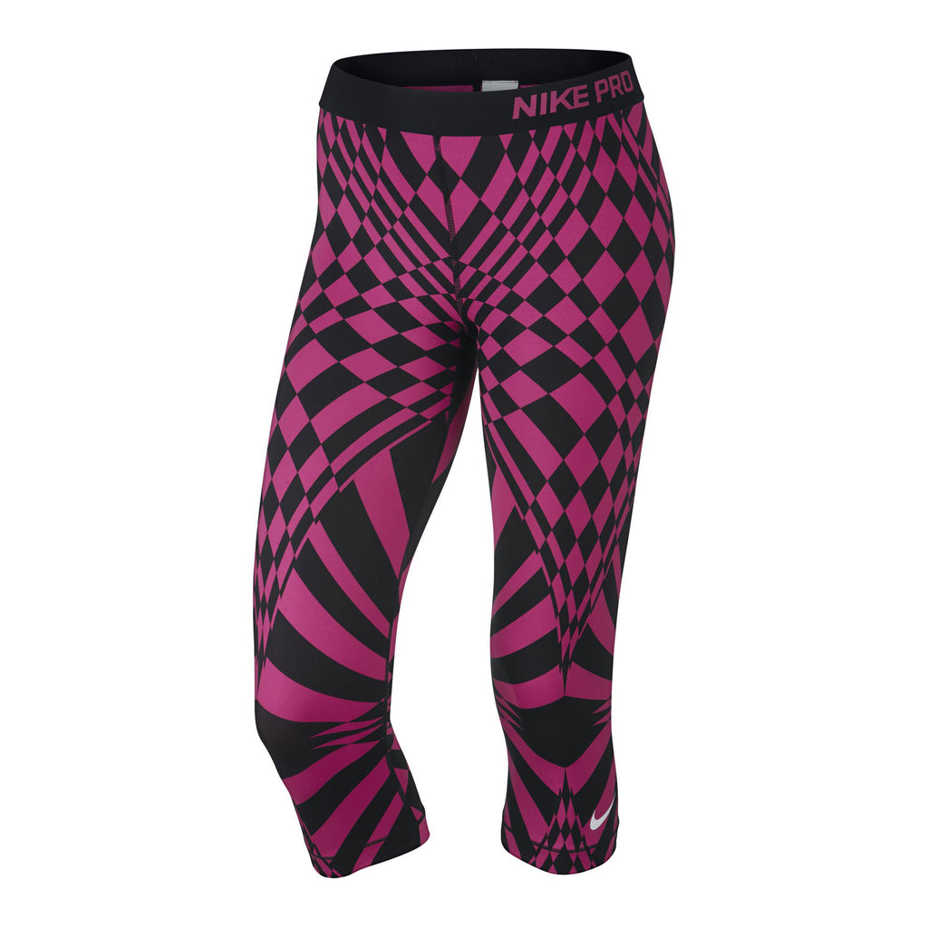 Nike Womens Pro Engineered Training Capris Pink/Black Front