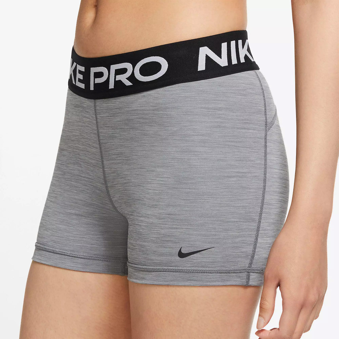 Nike Womens Pro Tight 3 Shorts Grey/Black Side