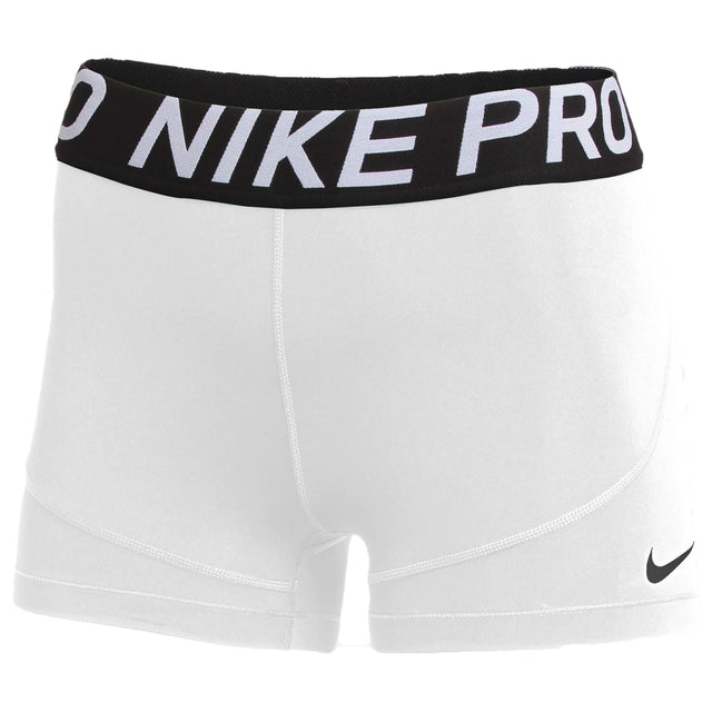 Nike Womens Pro Tight 3 Shorts White/Black Front