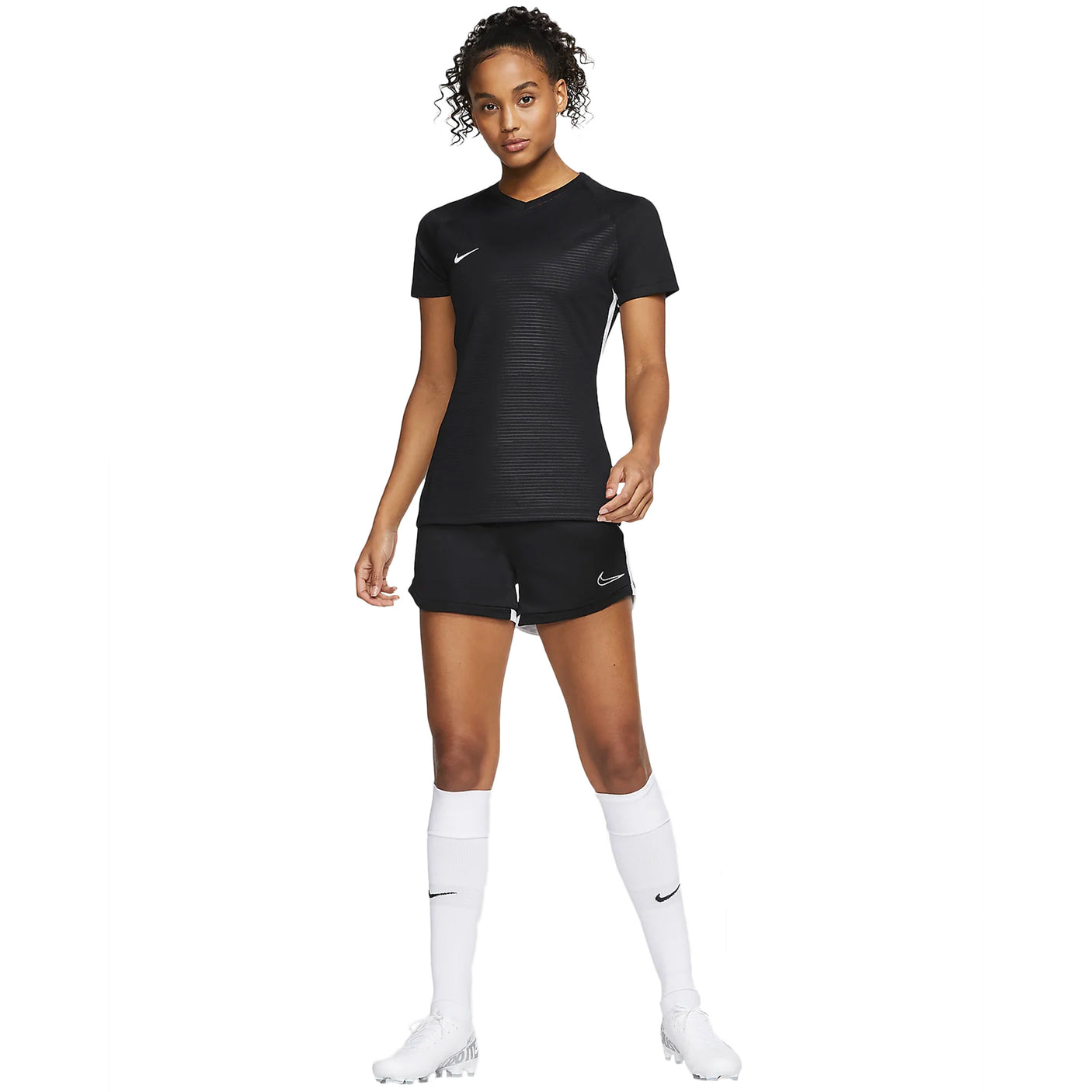 Nike Women's Tiempo Premier Jersey Black/White Front Model Zoomed Full