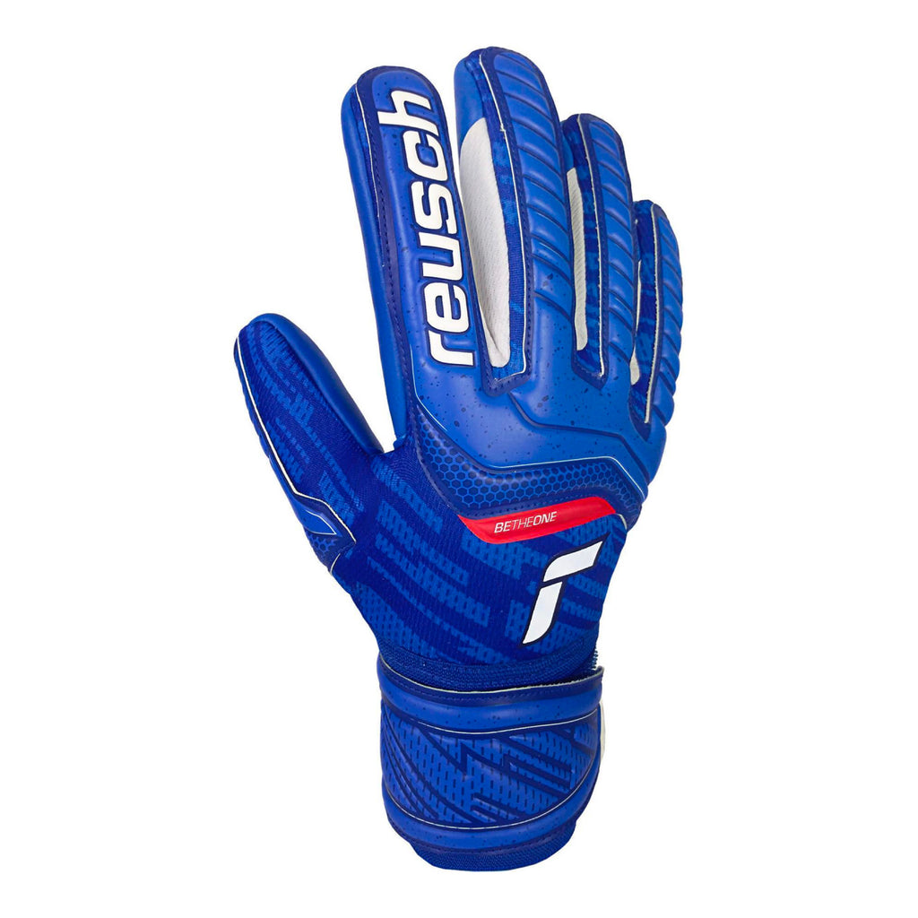 Reusch Mens Goalkeeper Attrakt Grip Evolution Gloves Blue/White Left