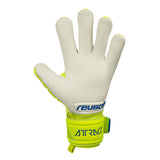 Reusch Mens Goalkeeper Attrakt Resist Finger Support Gloves Yellow/Blue/White Right