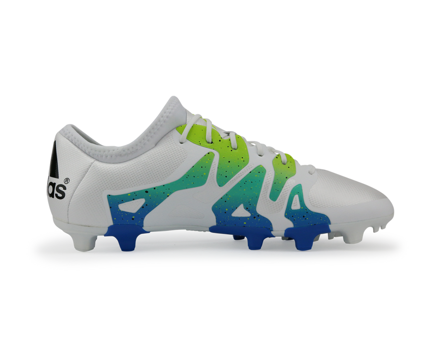adidas Men's X 15.2 FG/AG White/Core Black/Solar Slime