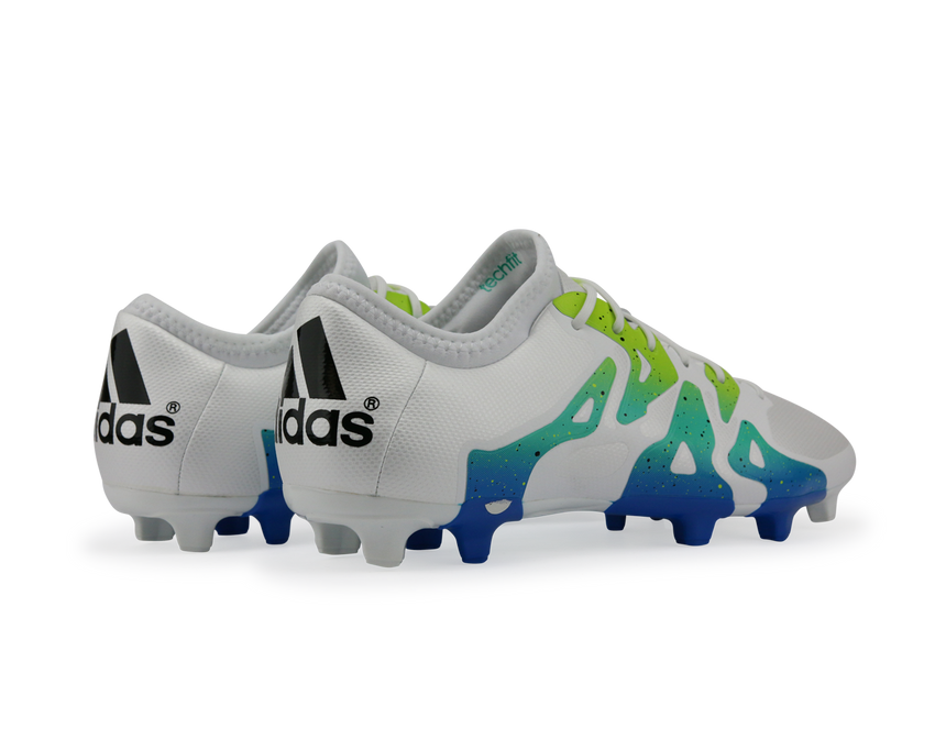 adidas Men's X 15.2 FG/AG White/Core Black/Solar Slime