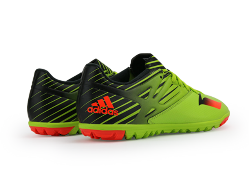 adidas Men's Messi 15.3 Turf Soccer Shoes Semi Solar Slime/Solar Red/Core Black