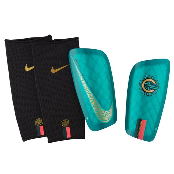 Nike CR7 Mercurial Lite Shin Guards Clear/Emerald/Black/Gold