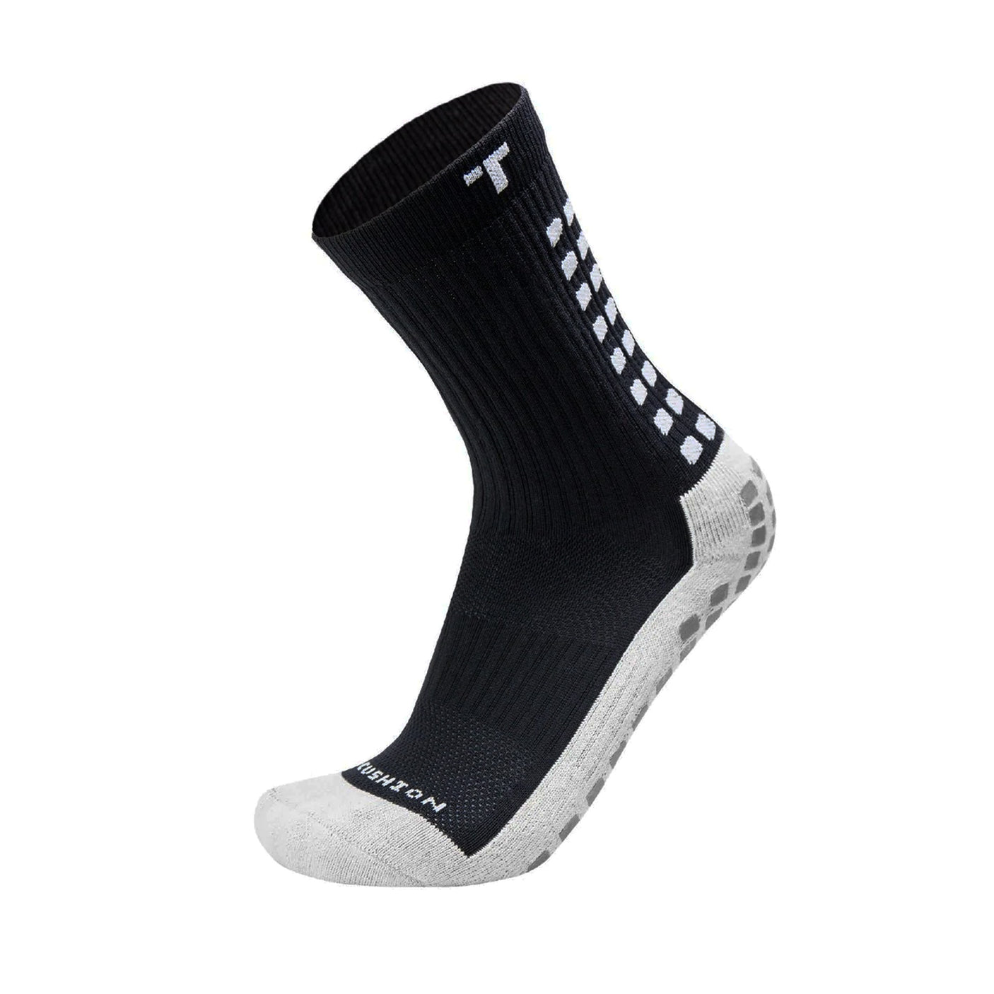 TRUsox 3.0 Mid-Calf Cushioned Grip Socks Black/White