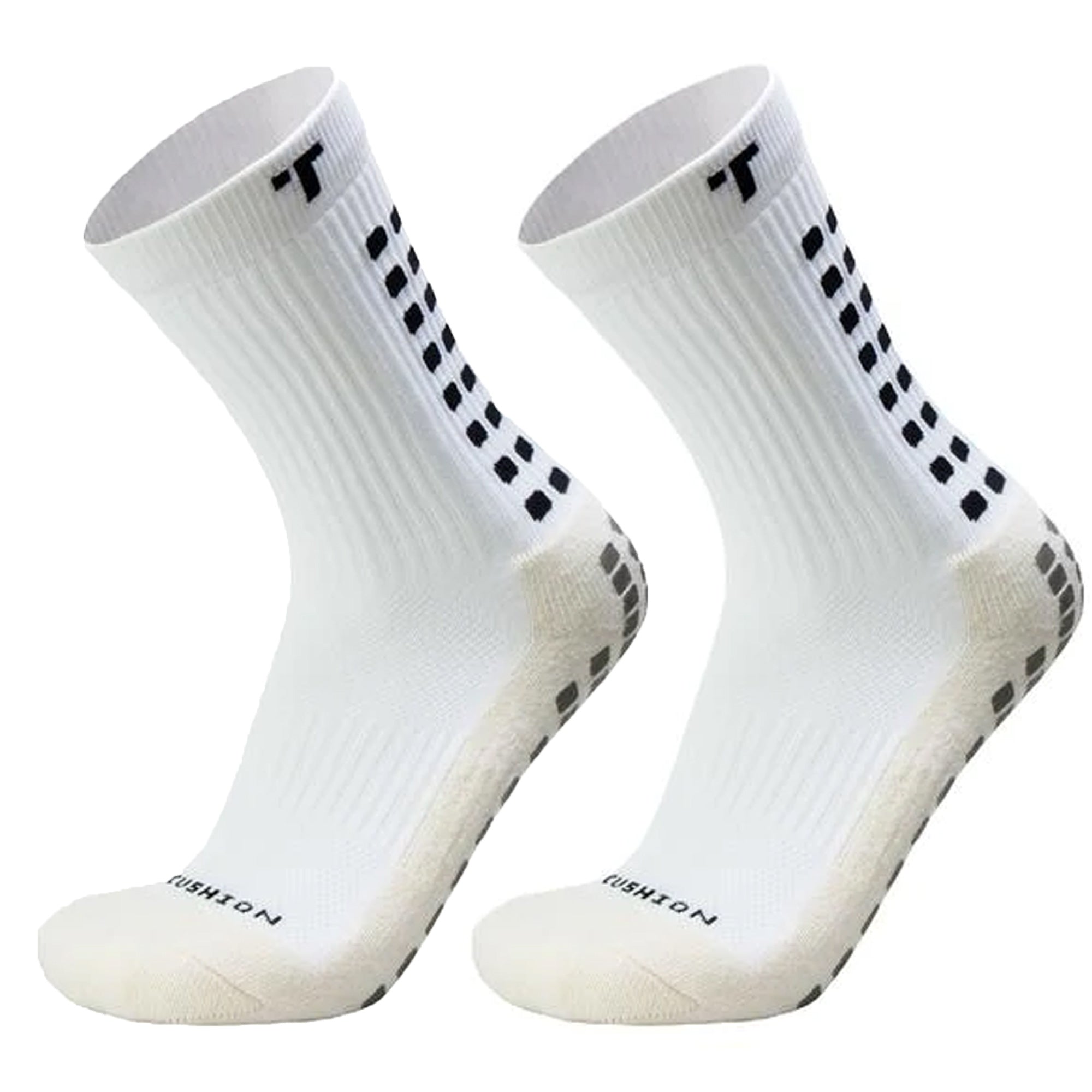 TRUsox 3.0 Mid-Calf Cushioned Grip Socks White/Black – Azteca Soccer
