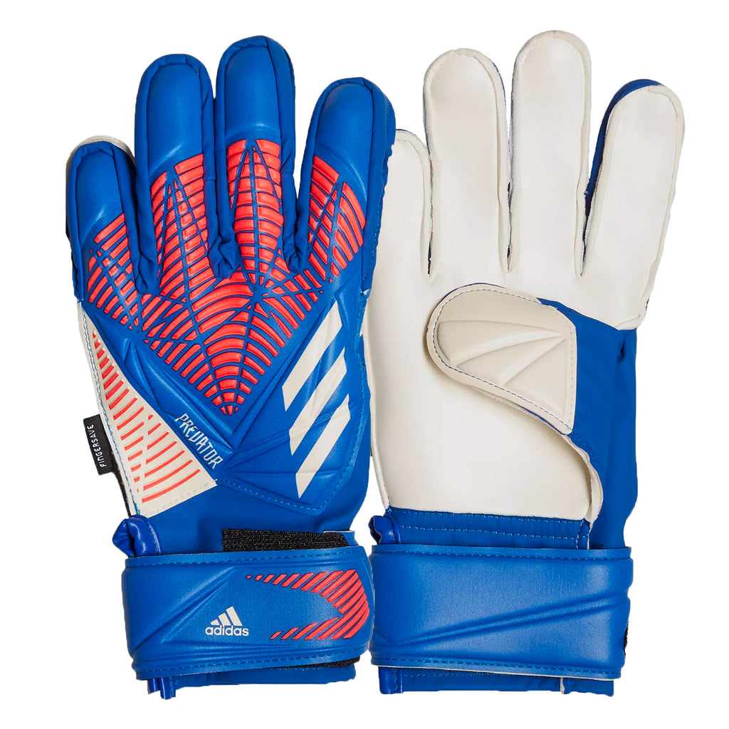 adidas Kids Predator Match Fingersave Goalkeeper Gloves Sapphire Edge Front