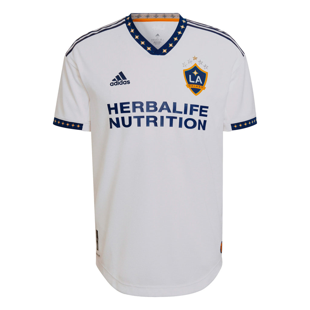 adidas Mens LA Galaxy 2022/23 Authentic Home Jersey White/Navy Front