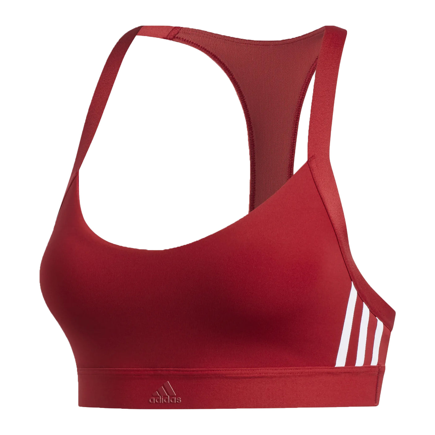 adidas Womens All Me 3Stripes Sports Bra Red/White Front