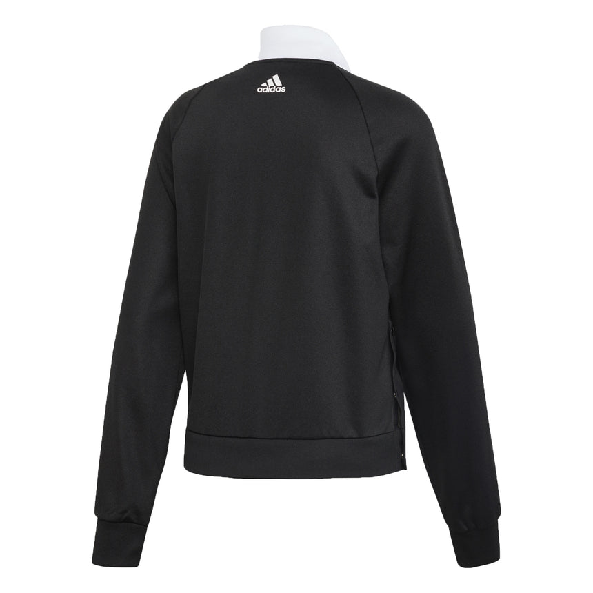 adidas Womens ID 3Stripes Snap Track Top Black/White Back