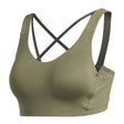 adidas Womens Stronger For It Racer Alpha Bra Legacy Green Front