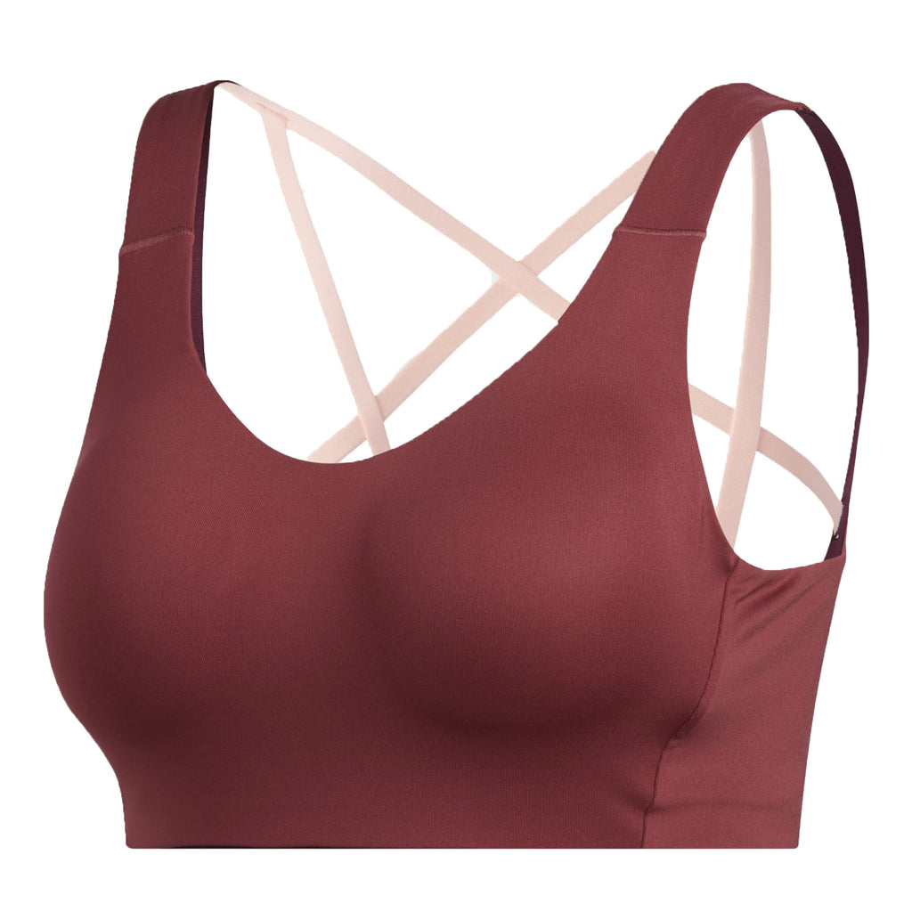 adidas Womens Stronger For It Alpha Sports Bra Red/Maroon Front