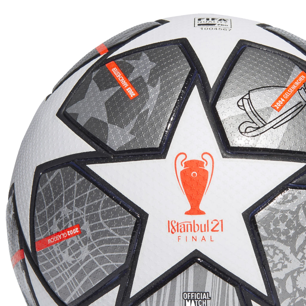 adidas Finale 21 20th Anniversary UCL Pro Ball White/Silver Istanbul 21 Logo
