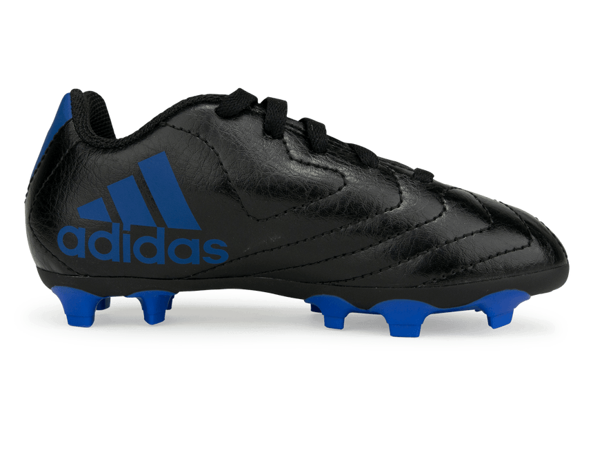 adidas Kids Goletto VII FG Black/Royal Blue Side