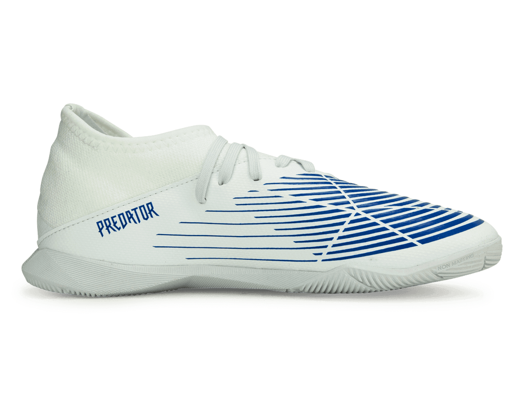 adidas Kids Predator Edge.3 Indoor Soccer Shoes White/Blue Side