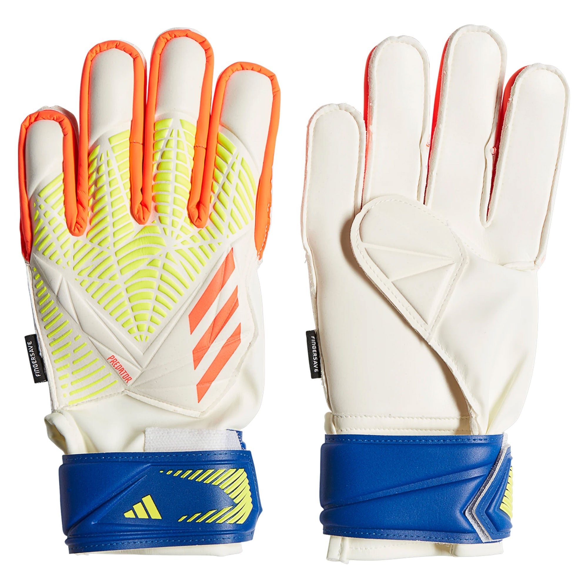 adidas Kids Predator Edge Fingersave Match Goalkeeper Gloves White/Cya ...