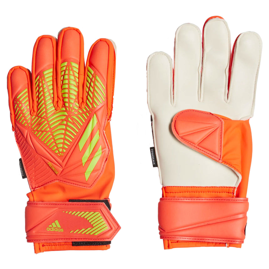 adidas Kids Predator Edge Match Fingersave Goalkeeper Gloves Solar Red/Solar Green Front