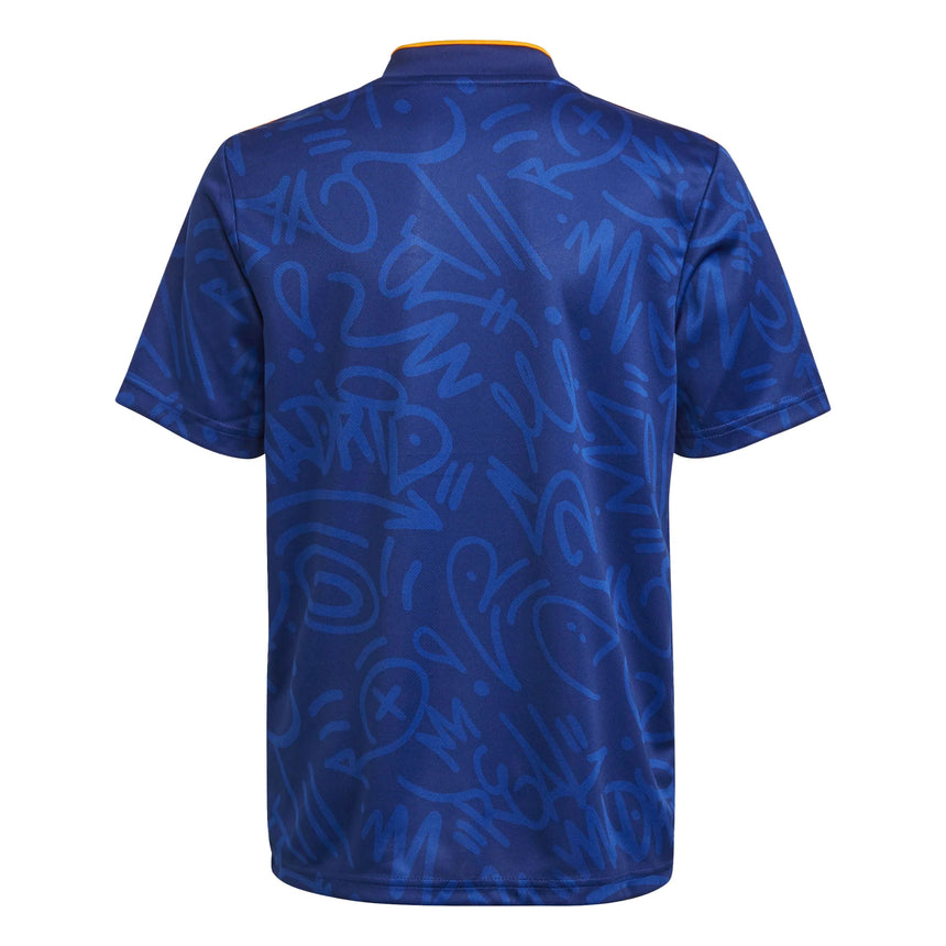 adidas Kids Real Madrid 2021/22 Away Jersey Blue/Orange Back